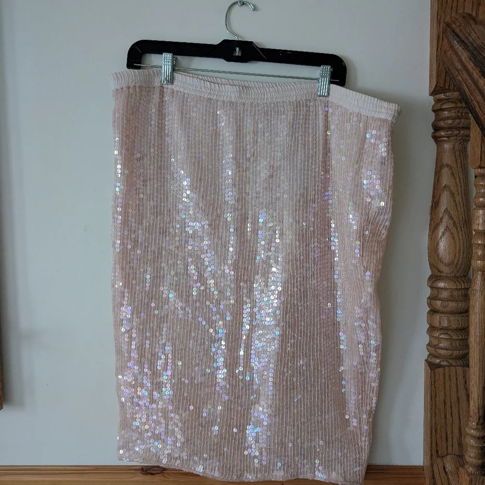 Stenay‎ Vintage 80s Glam Pink Sequin Two Piece Top Skirt Set Size Medium - Picture 9 of 16
